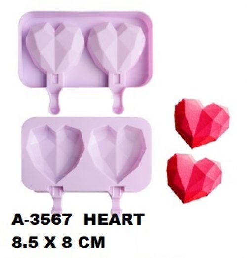 GEO HEART MOULD 2 CAVITY A-3567